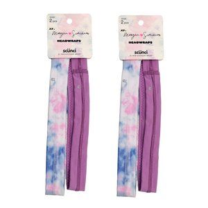 2 PACK Scunci XO Morgan Simianer Purple & Tiedye Headwraps, 2 pc Each, NEW